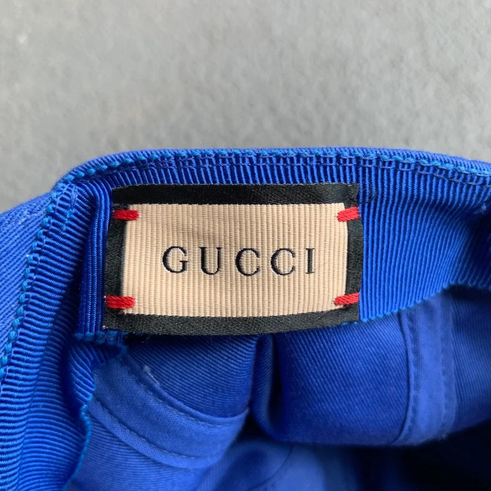 Gucci Logo 25 Baseball Cap Hat Size S 57cm Cotton Drill Blue NEW WITH TAGS!